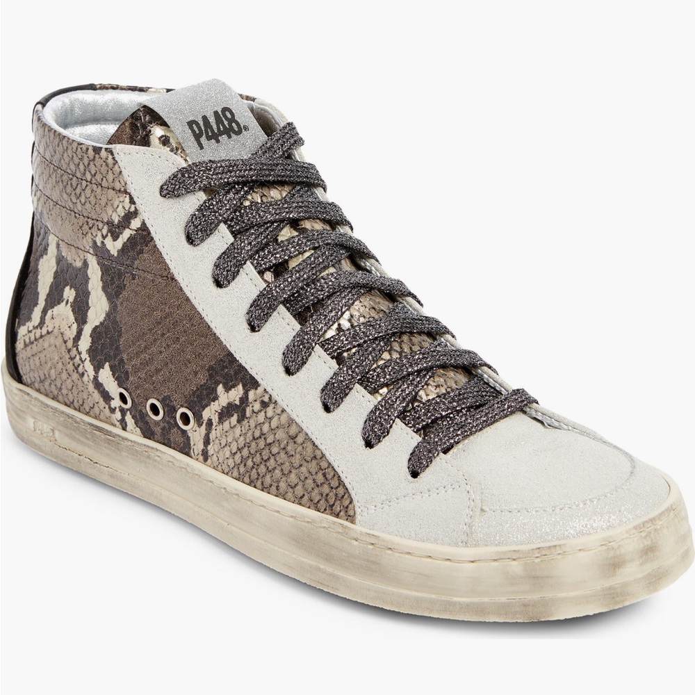 P448 Skate Snakeskin Print High Tops